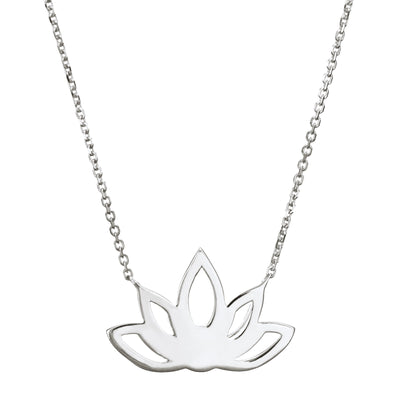 Pictured here is the Lotus Flower Cremation Necklace design by close by me jewelry in Sterling Silver from the back