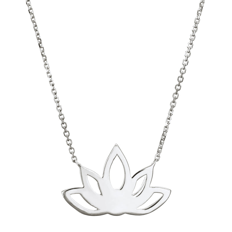 Pictured here is the Lotus Flower Cremation Necklace design by close by me jewelry in Sterling Silver from the back