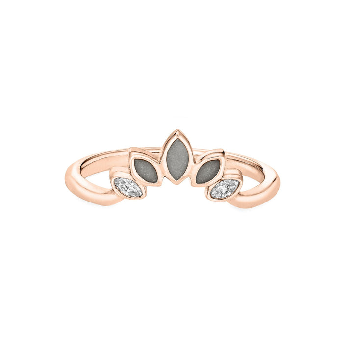 Lotus Cremation Ring in 14K Rose Gold with Diamonds