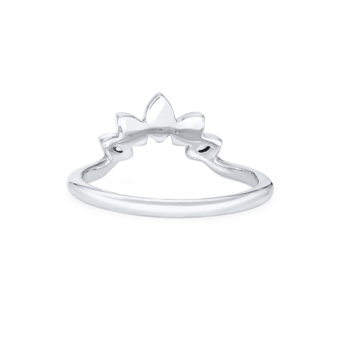 Lotus Cremation Ring in 14K White Gold with Diamonds
