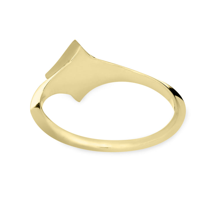 This photo shows the Luminary Cremation Ring design in 14K Yellow Gold by close by me jewelry from the back