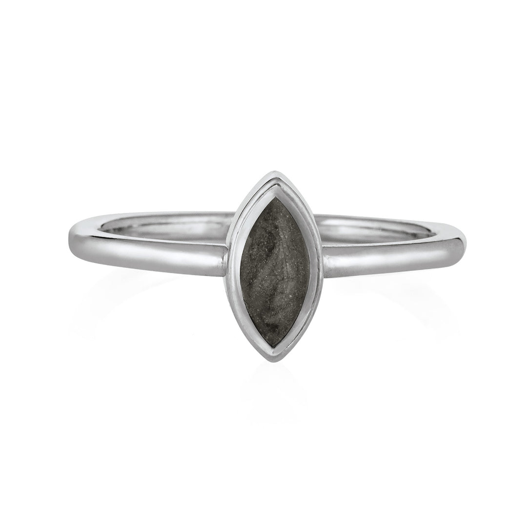 Marquise Stacking Cremation Ring in 14K White Gold