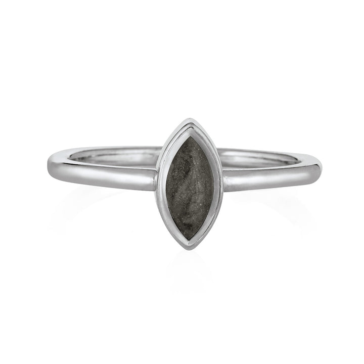 Marquise Stacking Cremation Ring in 14K White Gold