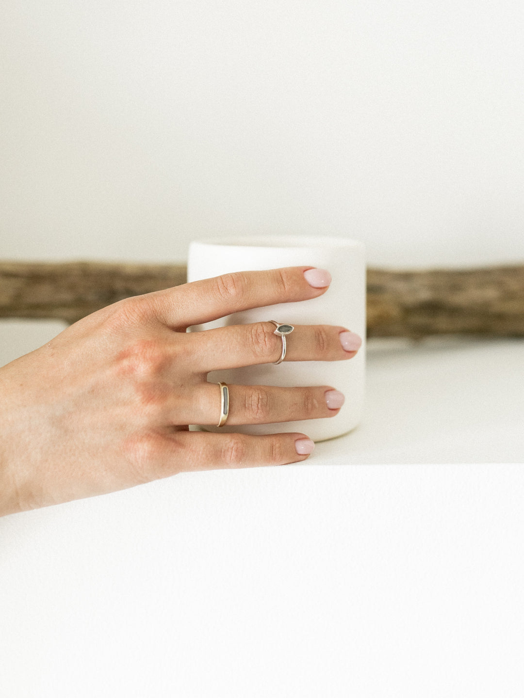 Marquise Stacking Cremation Ring in 14K Yellow Gold