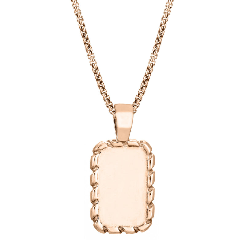 The Medium Cable Ashes Necklace design in 14K Rose Gold by close by me jewelry from the back