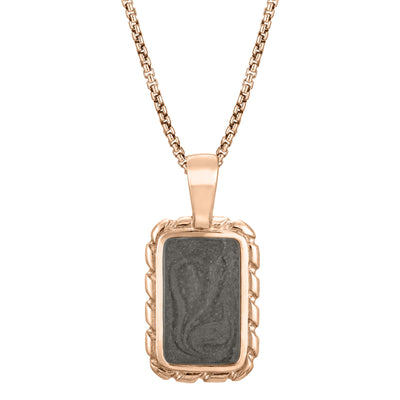 The Medium Cable Ashes Necklace design in 14K Rose Gold by close by me jewelry from the front
