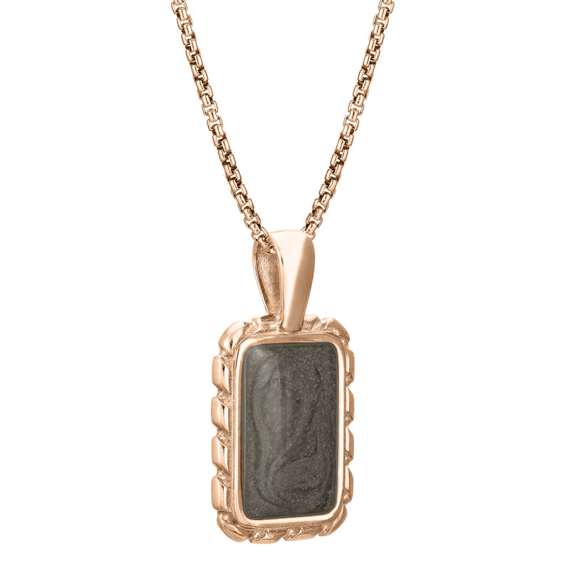 The Medium Cable Ashes Necklace design in 14K Rose Gold by close by me jewelry from the side