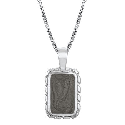 The Medium Cable Ashes Necklace design in 14K White Gold by close by me jewelry from the front