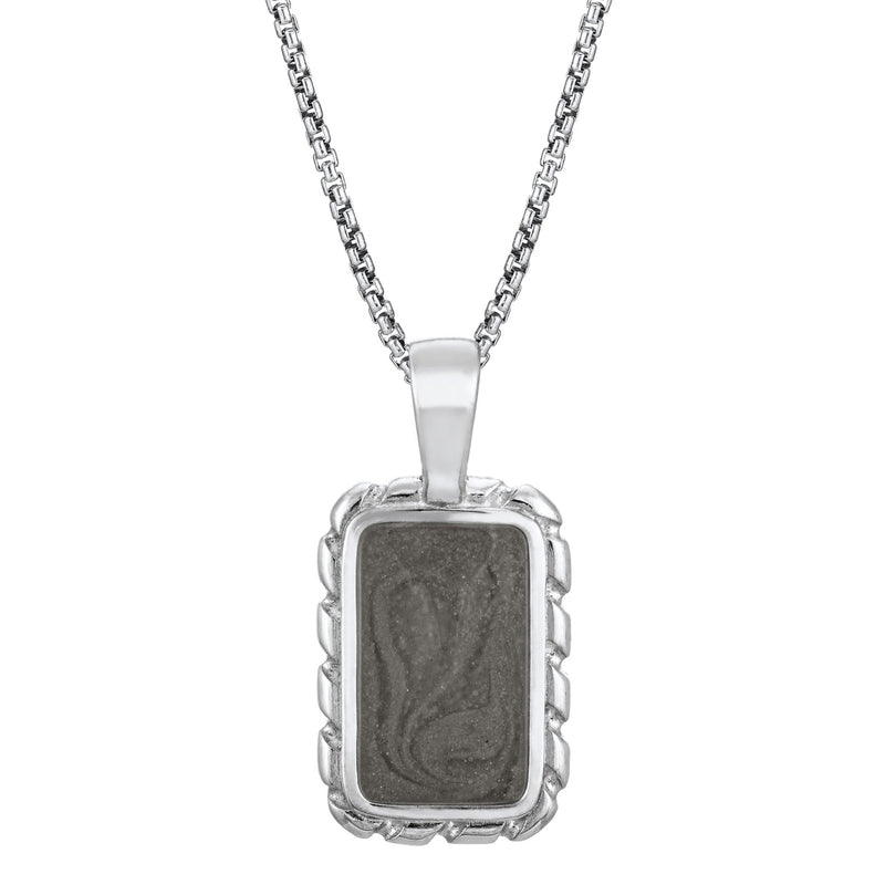 The Medium Cable Ashes Necklace design in 14K White Gold by close by me jewelry from the front