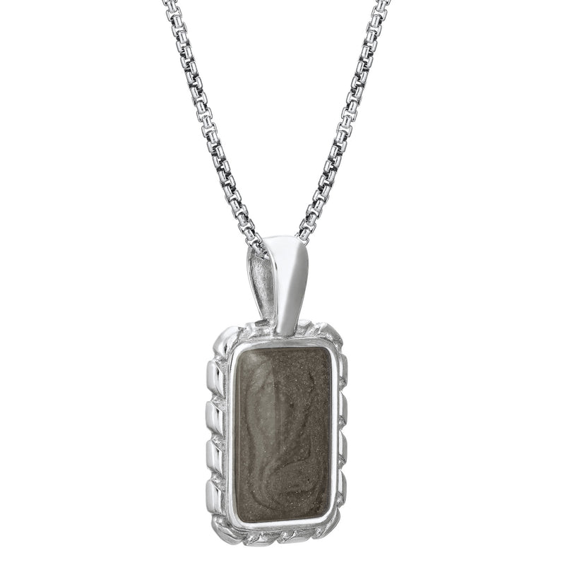 The Medium Cable Ashes Necklace design in 14K White Gold by close by me jewelry from the side