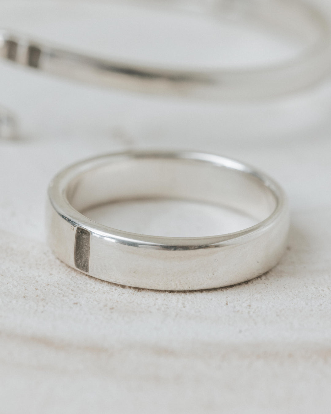 Men's Simple Band Cremation Ring in 14K Rose Gold