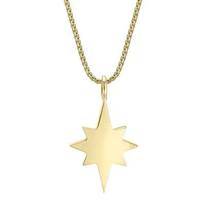 close by me jewelry's 14K Yellow Gold North Star Ashes Pendant design with Champagne Diamonds from the back