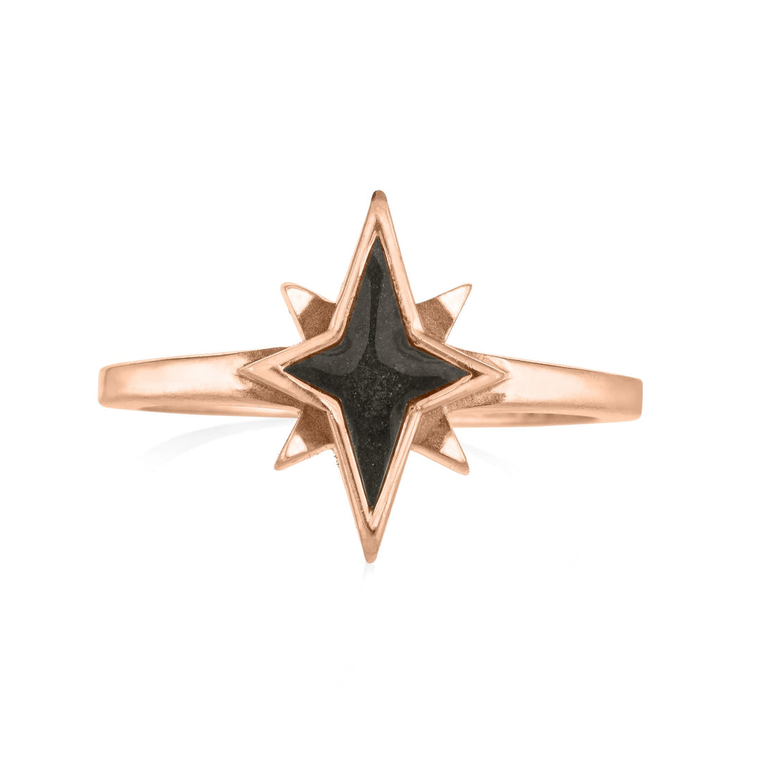 North Star Cremation Ring in 14K Rose Gold