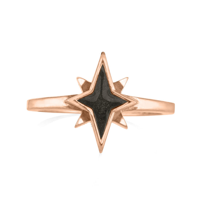 North Star Cremation Ring in 14K Rose Gold