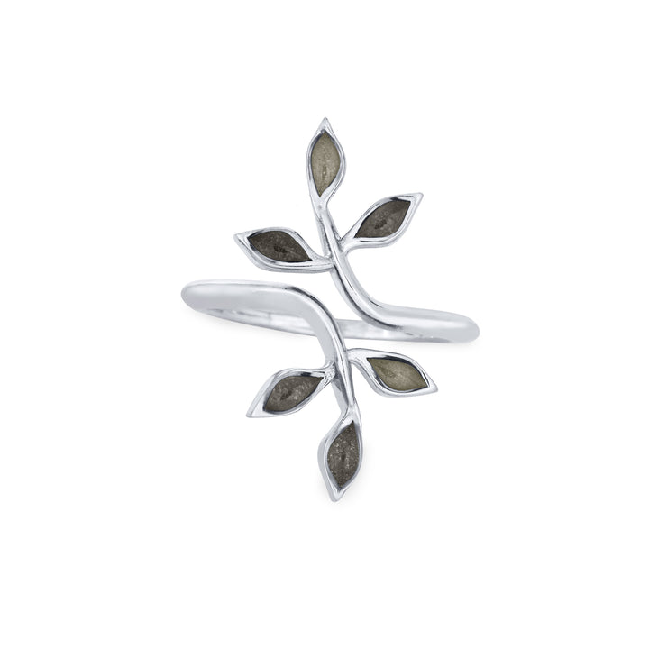 Olive Branch Cremation Ring in 14K White Gold