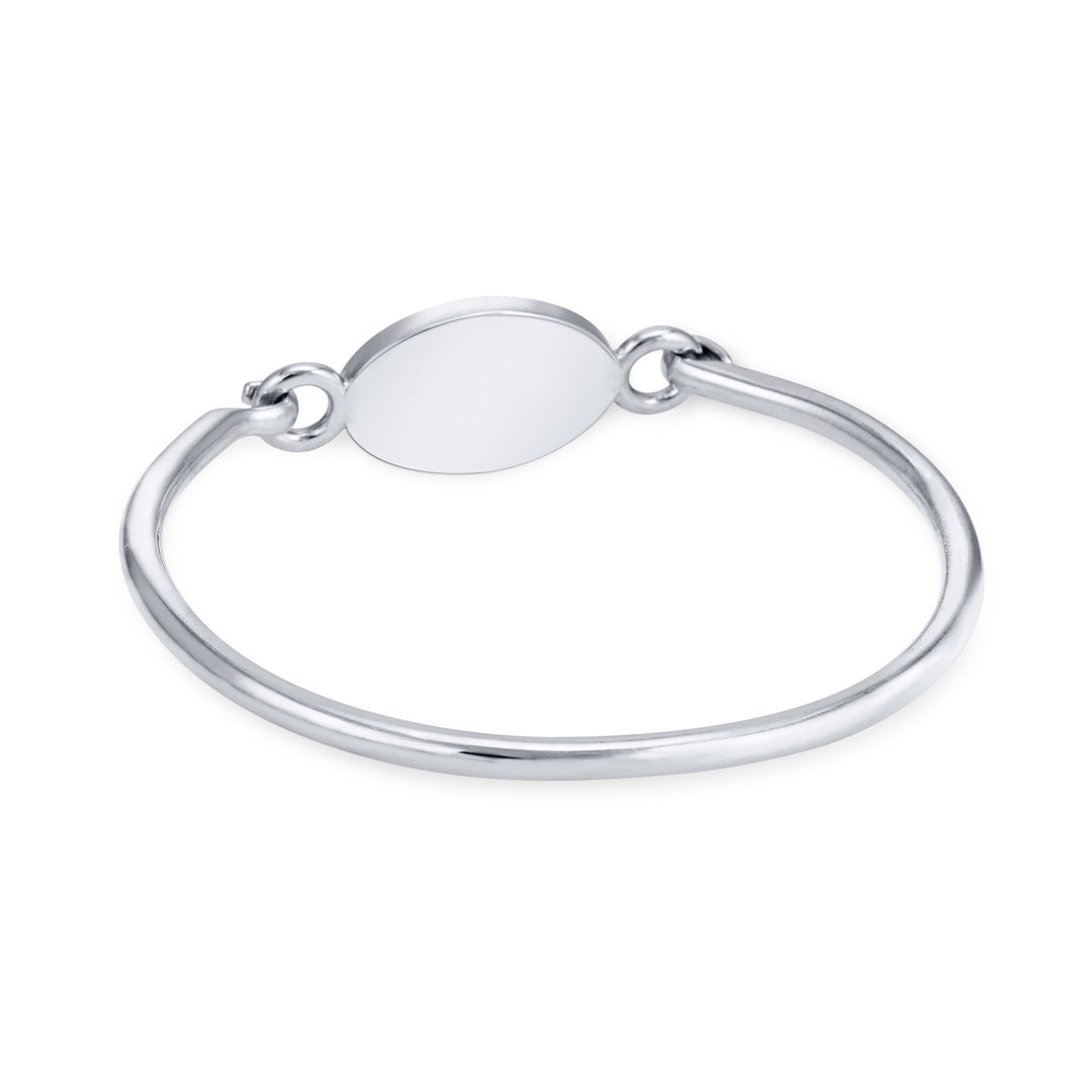 14k White Gold Cremation Bracelet with cremation ashes shown from the back