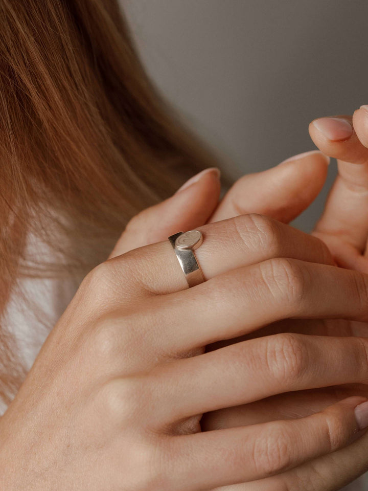 Oval Crown Cremation Ring in 14K White Gold