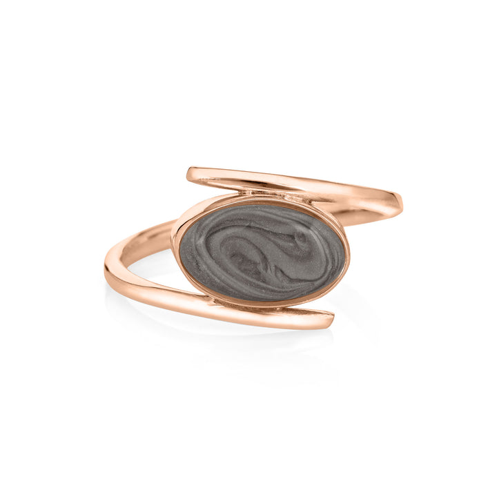 Oval Spiral Band Cremation Ring in 14K Rose Gold