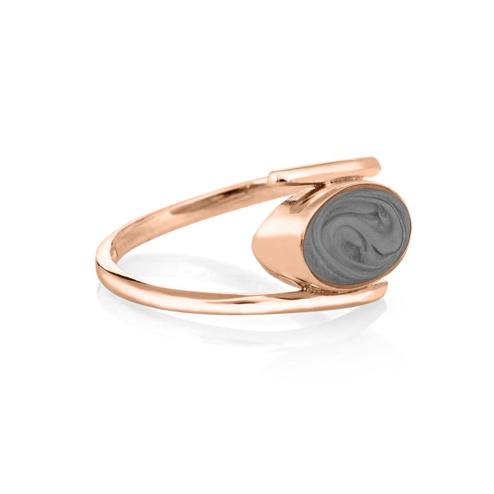 Oval Spiral Band Cremation Ring in 14K Rose Gold