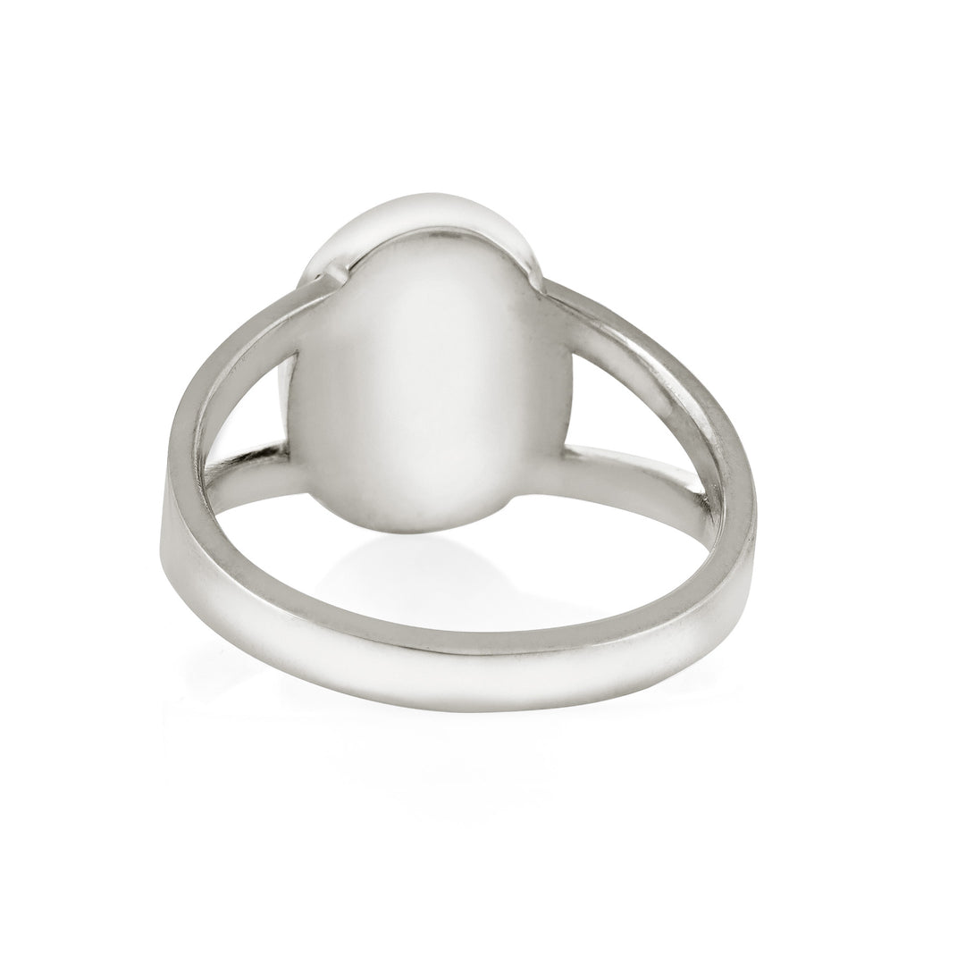 Oval Split Shank Cremation Ring in Sterling Silver