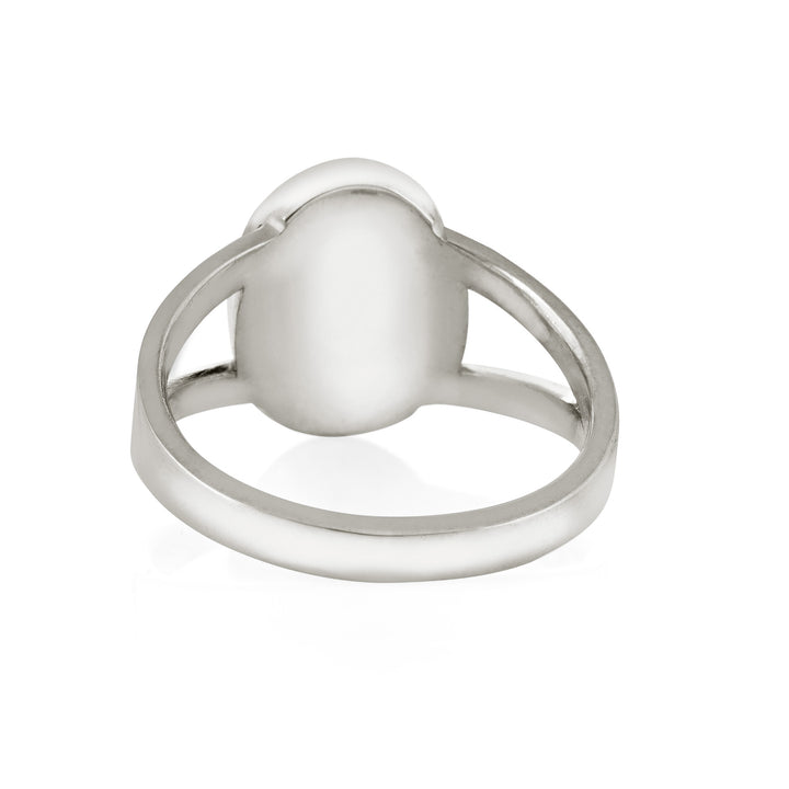 Oval Split Shank Cremation Ring in Sterling Silver
