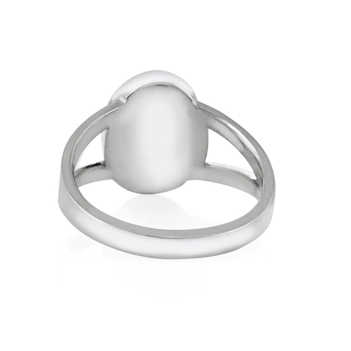Oval Split Shank Cremation Ring in 14K White Gold