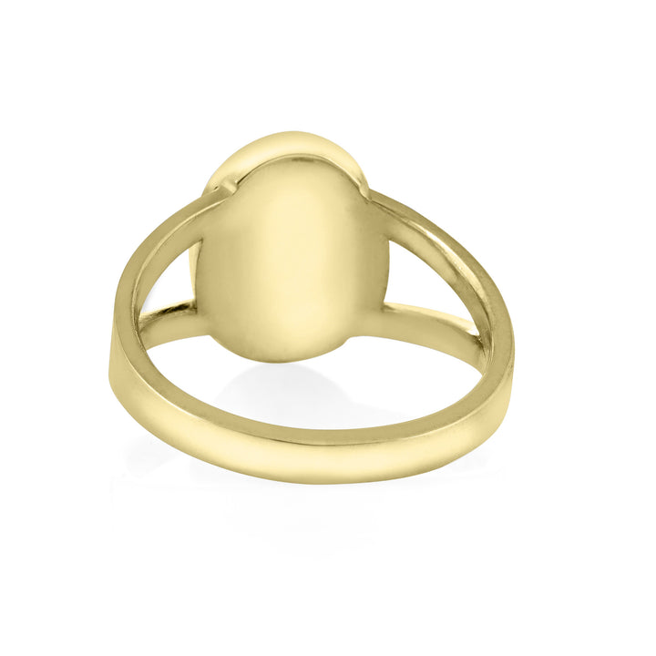 Oval Split Shank Cremation Ring in 14K Yellow Gold