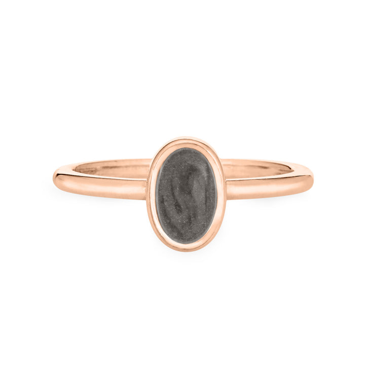Oval Stacking Cremation Ring in 14K Rose Gold