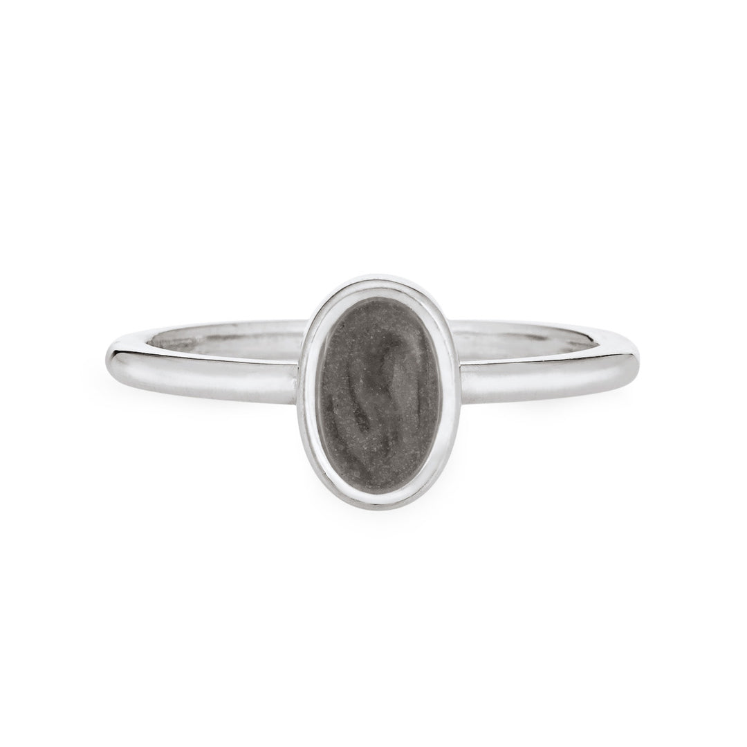 Oval Stacking Cremation Ring in 14K White Gold