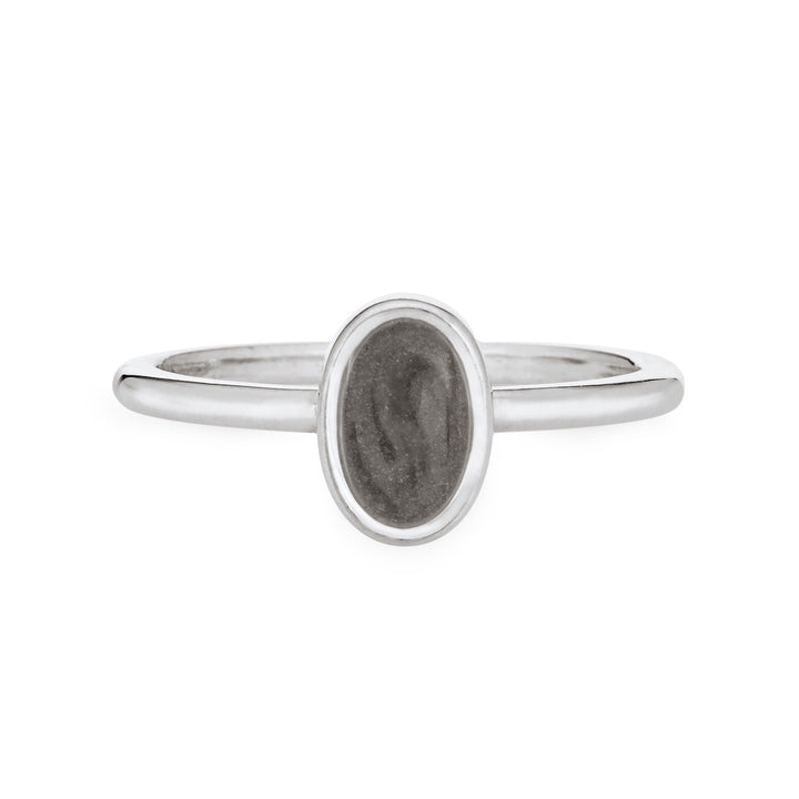 Oval Stacking Cremation Ring in 14K White Gold
