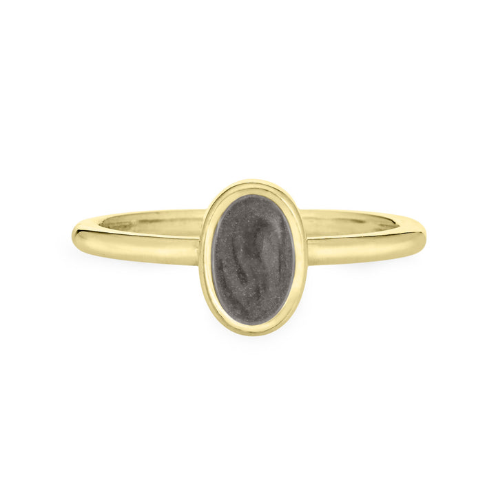 Oval Stacking Cremation Ring in 14K Yellow Gold