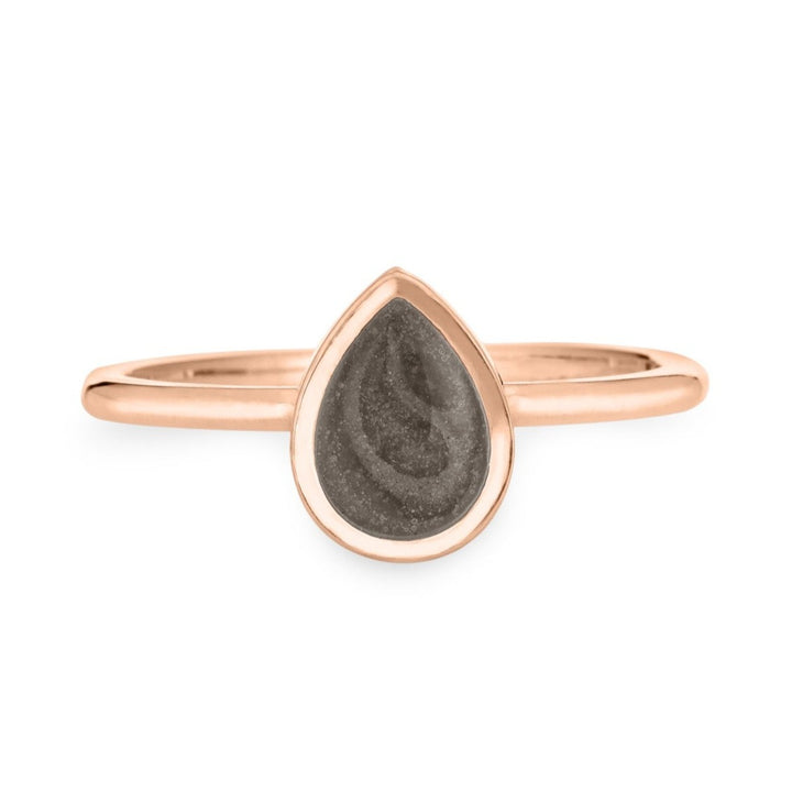 Pear Stacking Cremation Ring in 14K Rose Gold