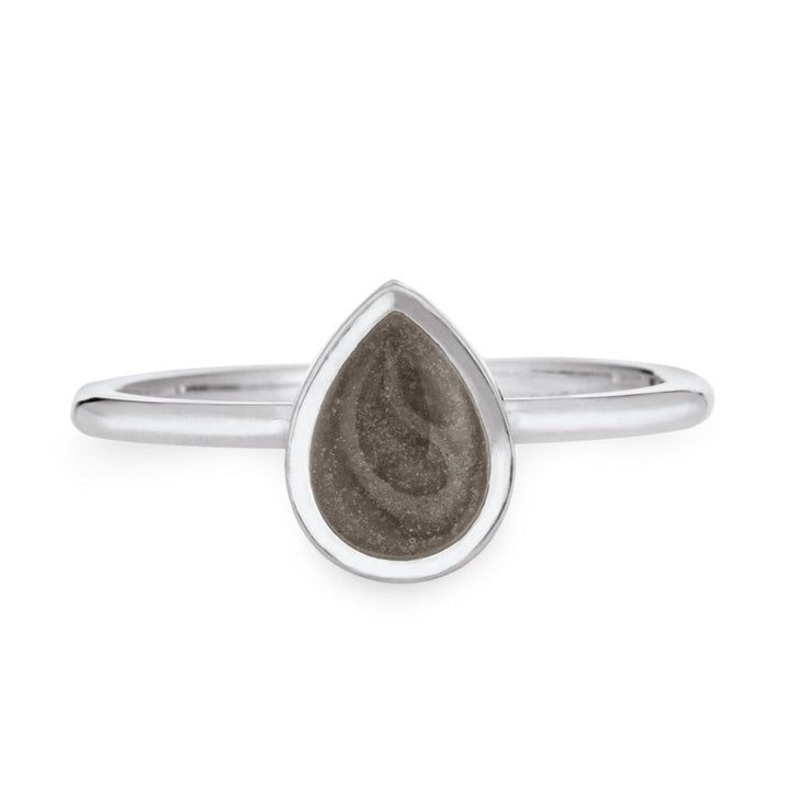Pear Stacking Cremation Ring in 14K White Gold