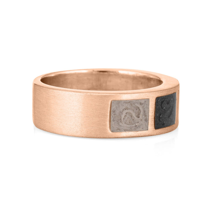 Three Setting Classic Band Cremation Ring in 14K Rose Gold