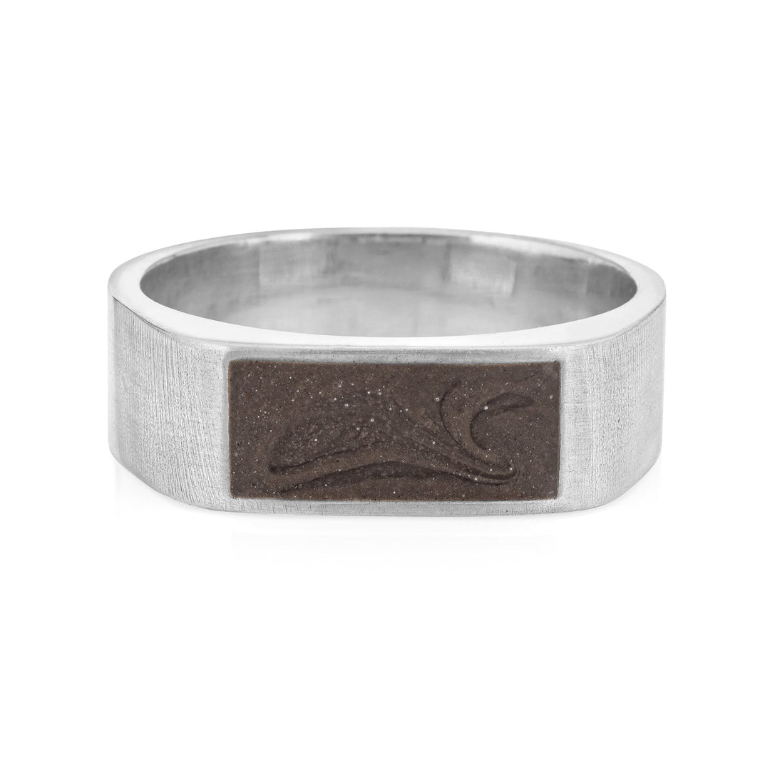 Men's Classic Band Cremation Ring in Sterling Silver