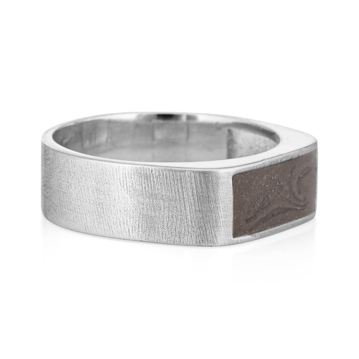 Men's Classic Band Cremation Ring in Sterling Silver