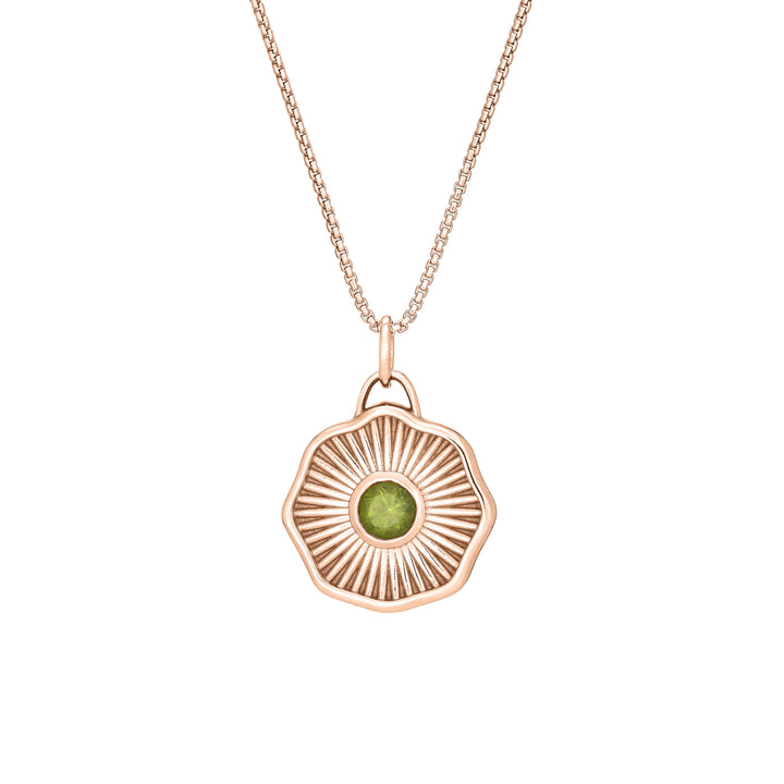 The Aurea Coin Birthstone Necklace in 14K Gold