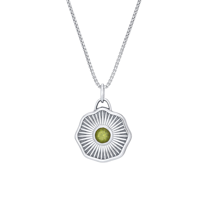 The Aurea Coin Birthstone Necklace in 14K Gold