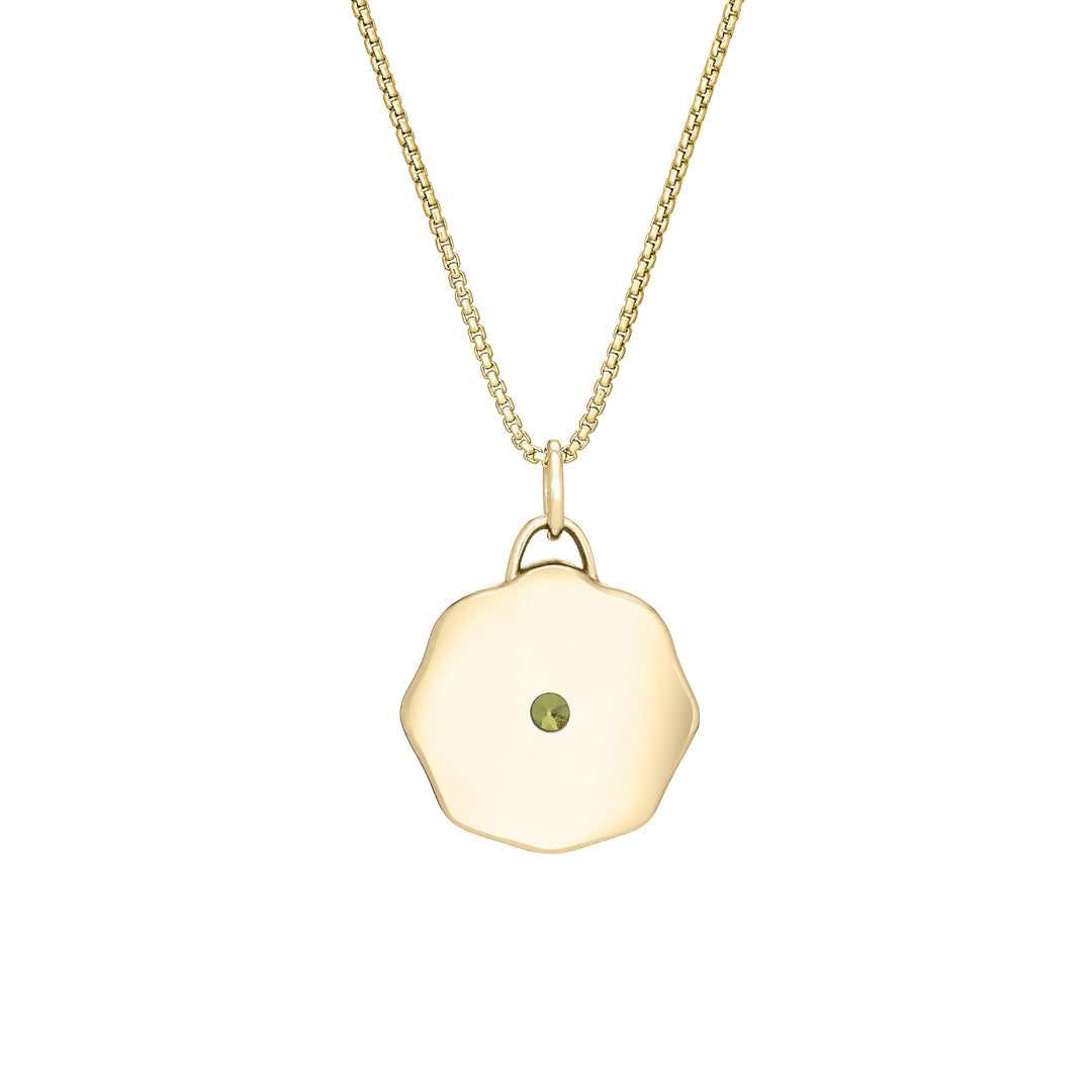 The Aurea Coin Birthstone Necklace in 14K Gold