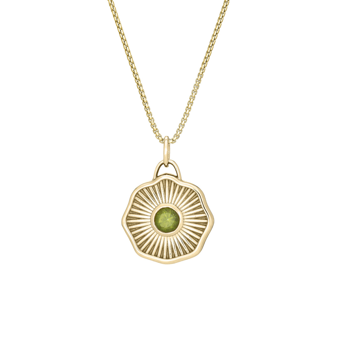The Aurea Coin Birthstone Necklace in 14K Gold