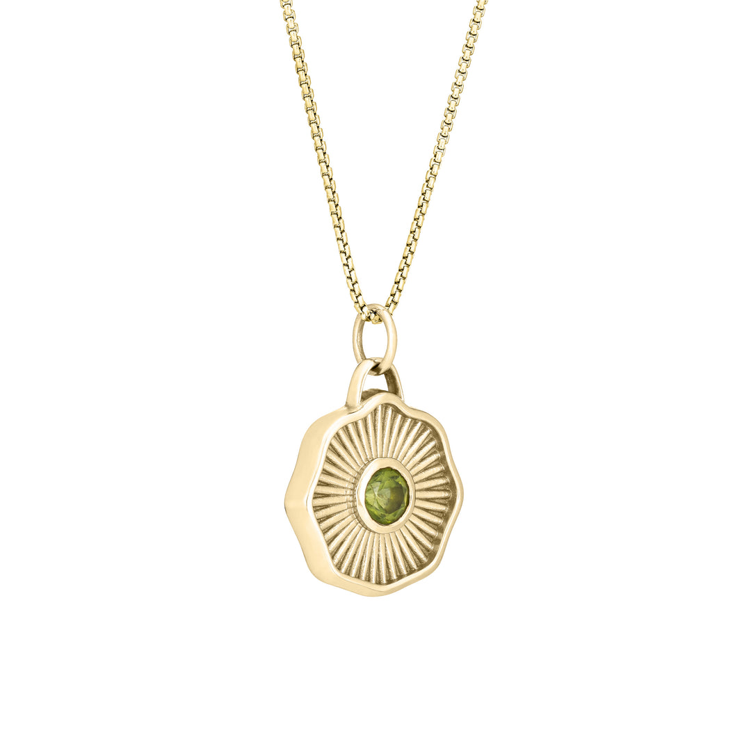 The Aurea Coin Birthstone Necklace in 14K Gold