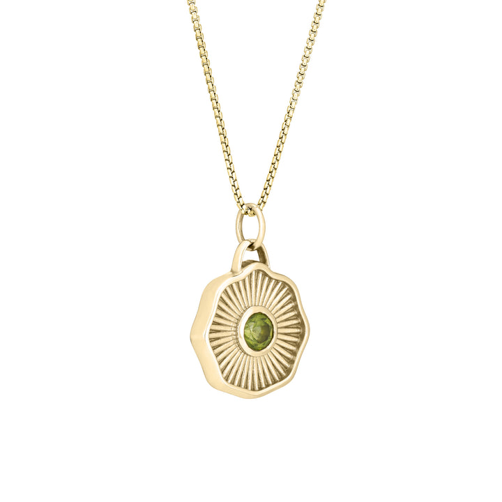 The Aurea Coin Birthstone Necklace in 14K Gold