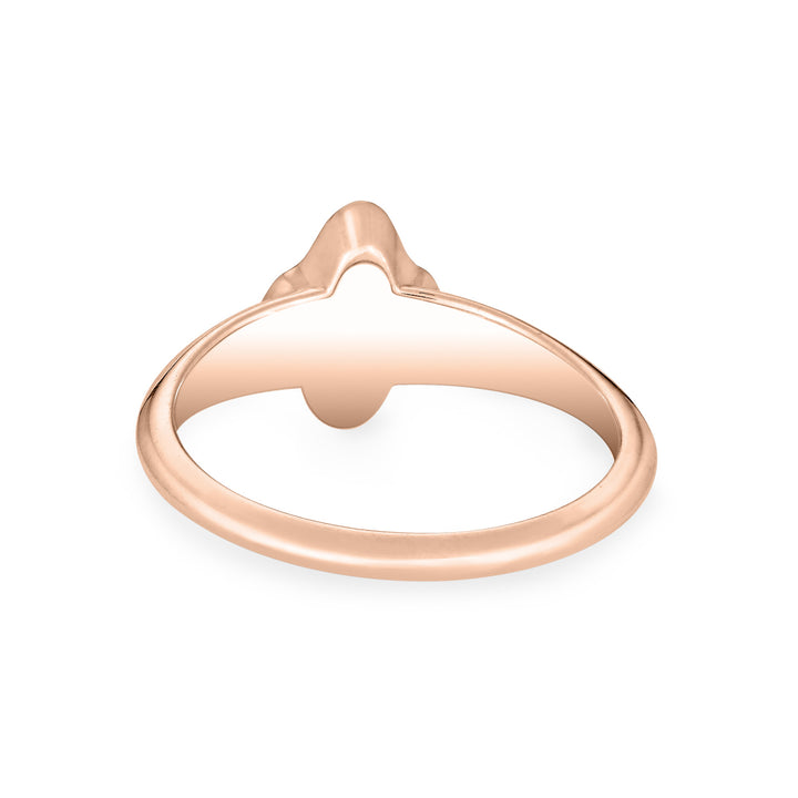 Scalloped Marquise Diamond Cremation Ring in 14K Rose Gold