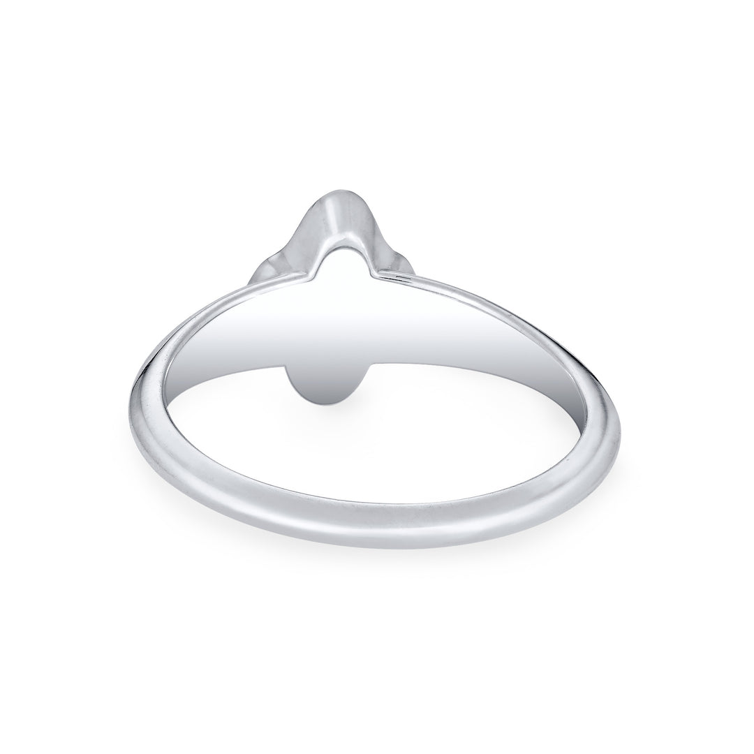 Scalloped Marquise Diamond Cremation Ring in 14K White Gold