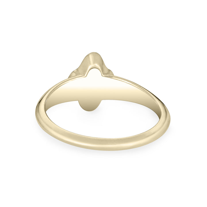 Scalloped Marquise Diamond Cremation Ring in 14K Yellow Gold