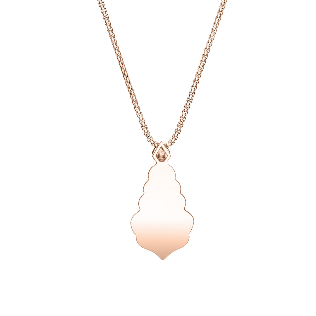 Scalloped Pear Diamond Cremation Necklace in 14K Rose Gold