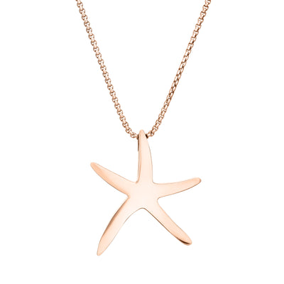 A close-up, back view of Close By Me's Sea Star Cremation Pendant in 14K Rose Gold against a solid white background.