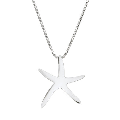A close-up, back view of Close By Me's Sea Star Cremation Pendant in Sterling Silver against a solid white background.
