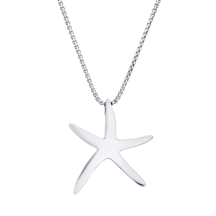 A close-up, back view of Close By Me's Sea Star Cremation Pendant in 14K White Gold against a solid white background.