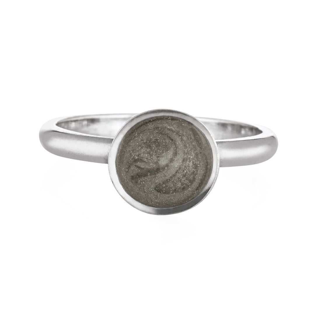 Signature Lotus Stackable Band Cremation Ring in 14K White Gold